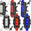 Unbranded 6 Pièces Avant Et Arrière Bicycle Light Usb Rechargeable Bike Light Waterproof Cycling Headlight And Taillight Clignotant Sécurité Vélo Light Pour City Mount