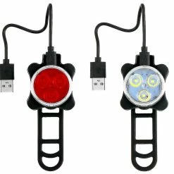Mssugar 4 Pièces Usb Rechargeable Bicycle Light Front Back Bike Lights Set Avec 1 Pièce 360 Degrés Rotation Silicone Bicycle Phone Mount Bike Accessories Bike -Vélo fixie Soldes 288040756 max