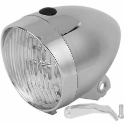 Mssugar 3led Vintage Bike Front Light Lamp Bicycle Headlight Cycling Accessory For Fixed Gear Silver Vintage Bicycle Front Light (blanc)