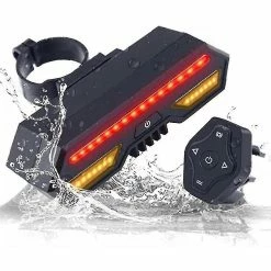 Mssugar Feu Arrière De Vélo Avec Clignotant Sans Fil Télécommande Imperméable à L’eau Bicycle Tail Light-usb Rechargeable Mountain Bike Tail Light Bicycle Warning Li