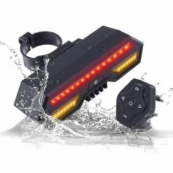 Mssugar Feu Arrière De Vélo Avec Clignotant Sans Fil Télécommande Imperméable à L’eau Bicycle Tail Light-usb Rechargeable Mountain Bike Tail Light Bicycle Intelligen