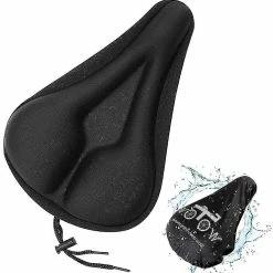 Perfet Gel Bike Seat Cushion Cover, Gel & Foam Padded Bicycle Saddle Cushion 11in X 7in Pour Hommes Femmes Compa