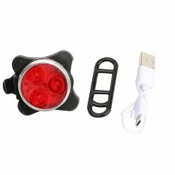 Sevenprin Mountain Bike Led Phare Vélo VTT Avertissement Feu Arrière Lampe Usb Charge