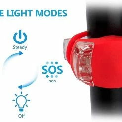 Unbranded 2023 - Bike Light - Ensemble De Lumière De Vélo à LED En Silicone Avant Et Arrière - 2 Résistants à L’eau Polyvalents à Haute Intensité -Vélo fixie Soldes 311468616 max