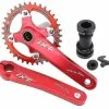 Unbranded IXF Hollow Integrated Crankset 104BCD VTT Bike 170mm Crank Set + Chainring + Pédalierï1/4ˆRedï1/4‰