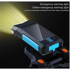 Unbranded Chargeur Solaire Phare De Vélo, Phare De Vélo Avec Haut-parleur Solar Rechargeable Bike Light Set, 6 Multi * Modes D’éclairage Avantage Bike Light Set -Vélo fixie Soldes 353406248 max