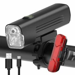 Unbranded 1000 Lumen Bike Light Set Usb High / Low Beam Mtb Lampe De Vélo, A