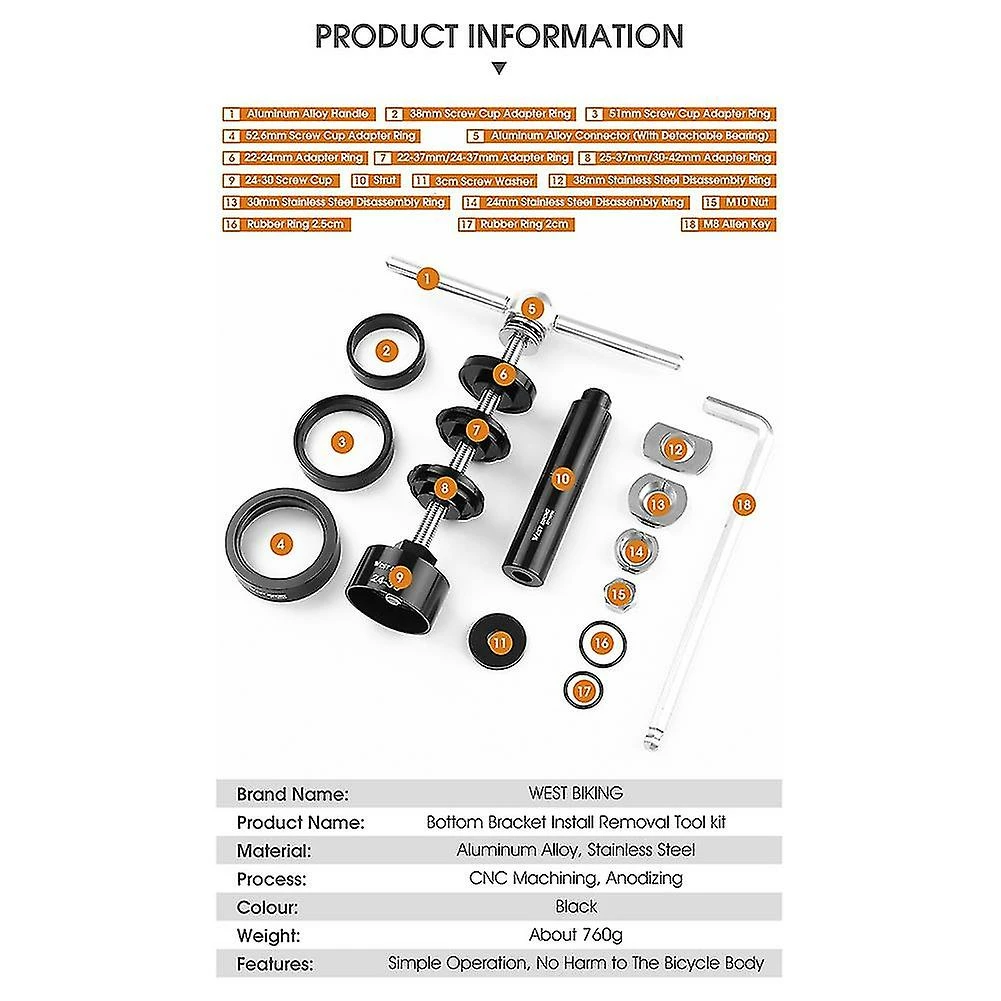 Unbranded Mountain Bike Road Fixe L’arbre D’engrenage Cente Press-in 3 Unbranded Mountain Bike Road Fixe L’arbre D’engrenage Cente Press-in – Image 3
