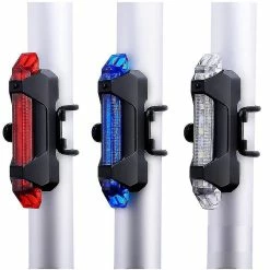 Unbranded Usb Rechargeable Bike Light Avant Et Arrière Bicycle Light Set Scooter Light 5 Leds 4 Modes Head Back Cycling Clignotant Safety Warning Lamp (noir)