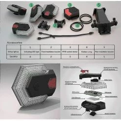 Aowear Chronus Bike Tail Light, Bike Turn Signals Front And Rear Safety Warning Light Avec Télécommande, USB Charging Waterproof Bike Tail Light (noir) 9 Aowear Chronus Bike Tail Light, Bike Turn Signals Front And Rear Safety Warning Light Avec Télécommande, USB Charging Waterproof Bike Tail Light (noir) -Vélo fixie Soldes 370416932 max