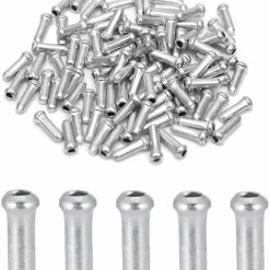 WOSAWE 100pcs Câble De Vélo End Caps Mountain Bike Cordon Aluminium End Caps Argent