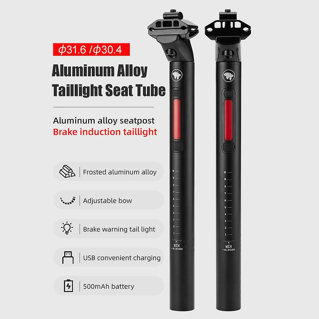 Unbranded Mountain Bike Smart Seat Post Bicycle En Alliage D’aluminium Tube De Selle Capteur De Frein Feu Arrière Tige De Selle Réglable 30.4 / 31.6mm 2 Unbranded Mountain Bike Smart Seat Post Bicycle En Alliage D’aluminium Tube De Selle Capteur De Frein Feu Arrière Tige De Selle Réglable 30.4 / 31.6mm – Image 2