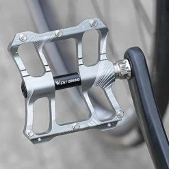 Unbranded Road MTB Mountain Bike Pédale De Vélo Noir / Argent Aluminium Aloy Anti-dérapant -Vélo fixie Soldes 384376884 max