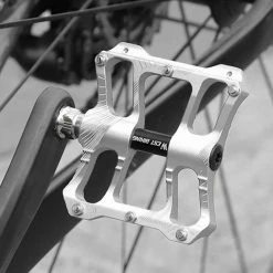 Unbranded Road MTB Mountain Bike Pédale De Vélo Noir / Argent Aluminium Aloy Anti-dérapant -Vélo fixie Soldes 384376911 max