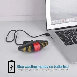 WOSAWE Feu Arrière De Vélo Avec Clignotants, Usb Rechargeable Ultra Bright Led Avertissement De Sécurité Bike Brake Feux Arrière, Télécommande Sans Fil, 4 Modes, Waterpro -Vélo fixie Soldes 388584970 max