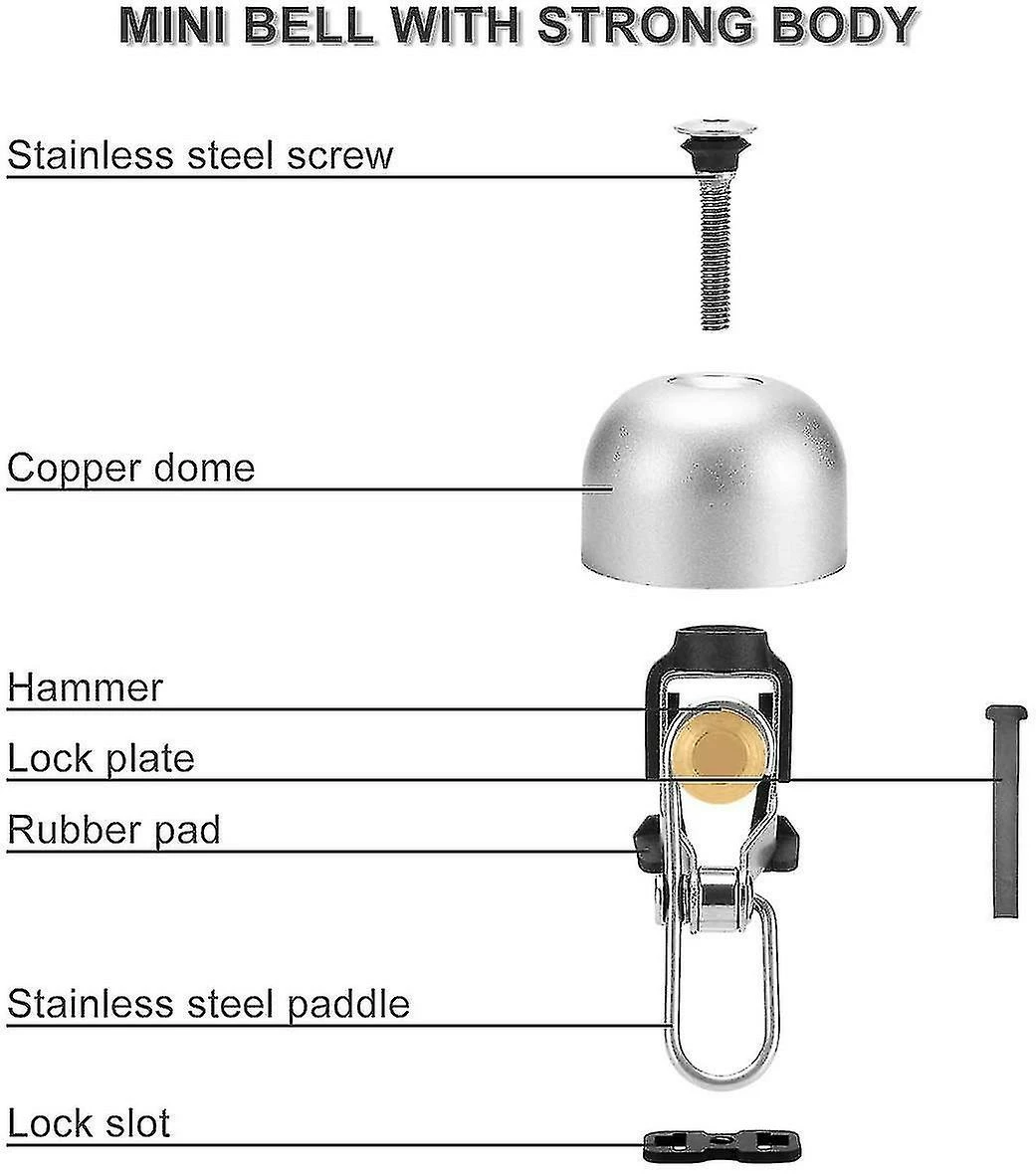 Unbranded Bike Bell Classic Bike Bell Bike Bell Avec Bell Pour Road Mountain Bike Guidon Adulte, Argent 2 Unbranded Bike Bell Classic Bike Bell Bike Bell Avec Bell Pour Road Mountain Bike Guidon Adulte, Argent – Image 2