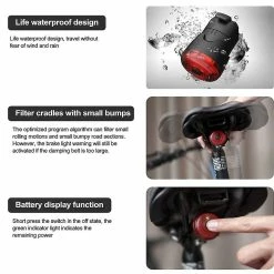 Vention Smart Bike Tail Light, Usb Rechargeable Ultra Bright (jour / Nuit Visible) Lumière De Vélo Arrière Auto On / Off, Ipx5 Imperméable à L’eau Led Lumière Arrière De Vélo Pour Tout R -Vélo fixie Soldes 437498223 max