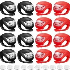 Vention 16 Pièces Bicycle Light Avant Et Arrière Silicone Led Bike Light Set Bike Headlight And Taillight Multi-purpose Waterproof Bike Light Road Mountain Bike