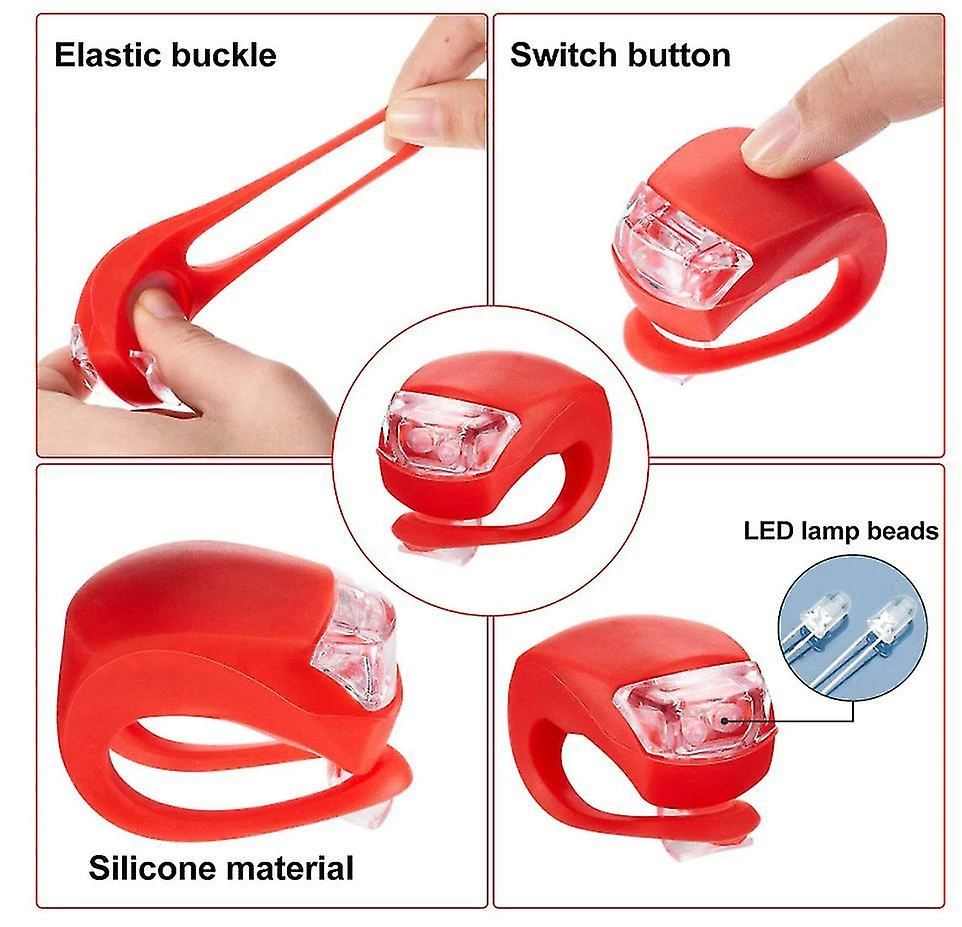 Vention 16 Pièces Bicycle Light Avant Et Arrière Silicone Led Bike Light Set Bike Headlight And Taillight Multi-purpose Waterproof Bike Light Road Mountain Bike 3 Vention 16 Pièces Bicycle Light Avant Et Arrière Silicone Led Bike Light Set Bike Headlight And Taillight Multi-purpose Waterproof Bike Light Road Mountain Bike – Image 3