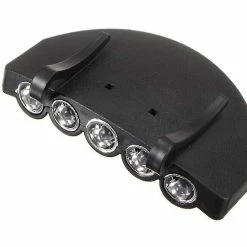 Vention 5 Led Cap Light Bike Light Pratique Hand Free Hat Clip Lampe De Poche Pour Outdoor Jogging Sportsbattery Inclus) (noir)
