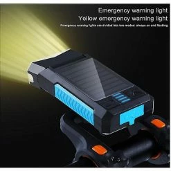 Vention Chargeur Solaire Phare De Vélo, Phare De Vélo Avec Haut-parleur Solar Rechargeable Bike Light Set, 6 Modes D’éclairage Multifonctions Advantage Bike Light Set( -Vélo fixie Soldes 462555448 max