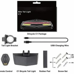 Vention X5 Bike Tailight Clignotants, Télécommande Sans Fil étanche USB Rechargeable VTT Feu Arrière Vélo Intelligent (noir) -Vélo fixie Soldes 462560012 max