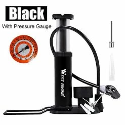 Bimirth West Biking Ultra-light Mtb Road Bike Pump Portable Cycling Air Gonflor Pompe à Pied 100 / 120psi Pompe à Pneus De Vélo Haute Pression