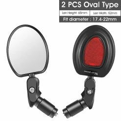Bimirth West Biking Bike Rearview Mirror Grand Angle VTT Route Vélo Guidon Miroir 360 Rotation Réglable Cyclisme Rétroviseur