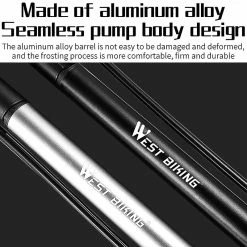 Bimirth West Biking Bike Pump Bicycle Tire Gonfleur Portable Pompe à Air 120psi Mountain Road Bike Accessoires Pour Cyclisme VTT Pompe à Vélo -Vélo fixie Soldes 476480272 max