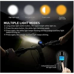 Unbranded Bike Light Set Usb Rechargeable Bicycle Light Front Back Super Bright Imperméable à L’eau Bicyclette Odomètre Compteur De Vitesse 4 Modes De Lumière & Trumpet S’adapte Al- -Vélo fixie Soldes 505918537 max
