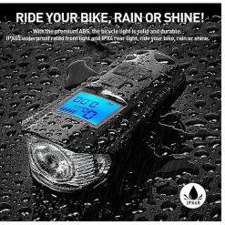 Unbranded Bike Light Set Usb Rechargeable Bicycle Light Front Back Super Bright Imperméable à L’eau Bicyclette Odomètre Compteur De Vitesse 4 Modes De Lumière & Trumpet S’adapte Al- -Vélo fixie Soldes 505918740 max