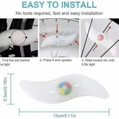 Unbranded 4pcs Imperméable à L’eau Bicycle Spoke Light Mode Led Bike Wheel Light -Vélo fixie Soldes 516918010 max