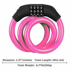 Unbranded Bicycle Lock Mountain Bike Anti-theft Lock BicycleTte Mot De Passe à Quatre Chiffres Serrure Mountain Bike Color Wire Lock Sécurité Antivol -Vélo fixie Soldes 574486661 max