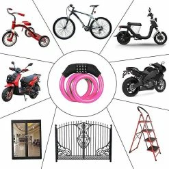 Unbranded Bicycle Lock Mountain Bike Anti-theft Lock BicycleTte Mot De Passe à Quatre Chiffres Serrure Mountain Bike Color Wire Lock Sécurité Antivol -Vélo fixie Soldes 574486991 max