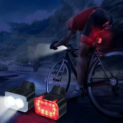 Unbranded Bike Light Suit Bright And Waterproof Usb-C Rechargeable Aluminium Alloy Bicycle Phares Et Feux Arrière