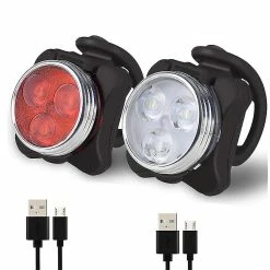 Unbranded Bike Light Set Super Bright Usb Rechargeable Bike Light Ipx4 Imperméable à L’eau Mountain Road Bike Light Rechargeable Avant Et Arrière Lumières