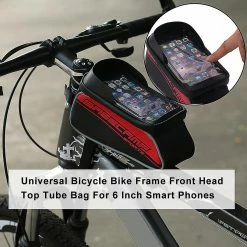 Woosien Universal Bicycle Bike Frame Front Head Top Tube Bag Compatible Avec Les Téléphones Intelligents De 6 Pouces -Vélo fixie Soldes 608391445 max