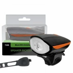 Unbranded Shxx Bicycle Front Light Avec Bike Horn Usb Rechargeable Bike Front Lamp Electronic Bell Cycling Lampe De Poche LanternE VTT Accessoires (orange) Xq-zxc52 -Vélo fixie Soldes 610670467 max