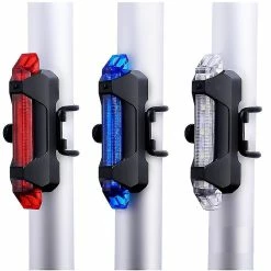 Unbranded Usb Recharable Bike And Ycle Set Scooter 5 Leds 4 Modes Retour Cyclisme Clignotant Lampe D’avertissement De Sécurité ()