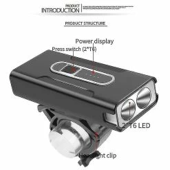 Unbranded Bicycle Light Rainproof Usb Charging T6 Led Front Lamp Road Bike Headlight(black) Mimenor -Vélo fixie Soldes 628566504 max