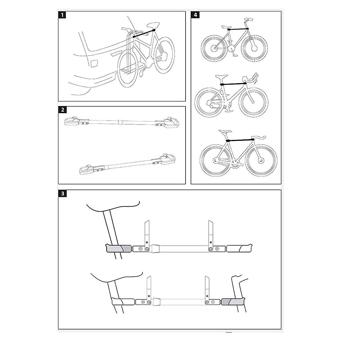 Nufasion Capacité 30kg / 66lbs Bike Bicycle Top Tube -bar Cadre Adaptateur Réglable Pour Y-frame Lady Bike Car R 2 Nufasion Capacité 30kg / 66lbs Bike Bicycle Top Tube -bar Cadre Adaptateur Réglable Pour Y-frame Lady Bike Car R – Image 2