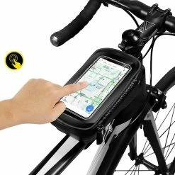 Unbranded Mountain Bike Charter Accessoires Imperméable à L’eau Mountain Bike Roof Tube Front Bicycle Mobile Phone Holder Bag -Vélo fixie Soldes 642423335 max