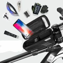 Unbranded Mountain Bike Charter Accessoires Imperméable à L’eau Mountain Bike Roof Tube Front Bicycle Mobile Phone Holder Bag -Vélo fixie Soldes 642423542 max
