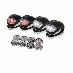 Unbranded Bicycle Front Light Silicone Led Head Front Rear Wheel Bike Lights Waterproof Cycling With Battery Bicycle Accessories Bike Lamp (noir)