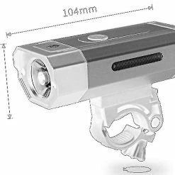 Unbranded Usb Rechargeable Bicycle Lights Imperméable à L’eau Batterie Indicateur Vélo Lumières Forte Lumière Lampe De Poche, Night Riding Mountain Bike Accessoires (noir) Parfait -Vélo fixie Soldes 642427924 max