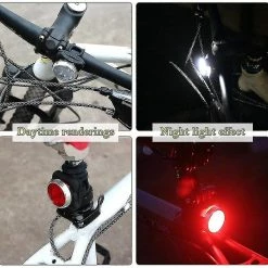 Unbranded Mountain Bicycle Front Light Silicone Led Head Rear Wheel Cycling Accessories Bike Lamp Usb Rouge Et Blanc Rechargeable Pour La Randonnée Camping (noir) -Vélo fixie Soldes 642428148 max