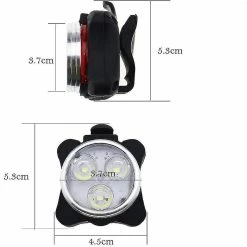 Unbranded Mountain Bicycle Front Light Silicone Led Head Rear Wheel Cycling Accessories Bike Lamp Usb Rouge Et Blanc Rechargeable Pour La Randonnée Camping (noir) -Vélo fixie Soldes 642428575 max