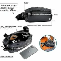 Unbranded Sac De Vélo Imperméable à L’eau Bike Bar Bag, Panier De Vélo Sac à Bandoulière Sac à Bandoulière Sac à Bandoulière Sac à La Taille Pour Vélo Professionnel Accessoires De Cyclisme (noir)