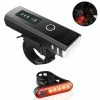 Unbranded Bike Light Set, Usb Re-chargeable Bicycle Light Set Led Bicycle Light Feu Arrière Lumières De Sécurité Pour Les Sports De Plein Air Accessoires D’équipement D’équitation De Nuit