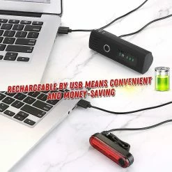 Unbranded Bike Light Set, Usb Re-chargeable Bicycle Light Set Led Bicycle Light Feu Arrière Lumières De Sécurité Pour Les Sports De Plein Air Accessoires D’équipement D’équitation De Nuit -Vélo fixie Soldes 642433458 max
